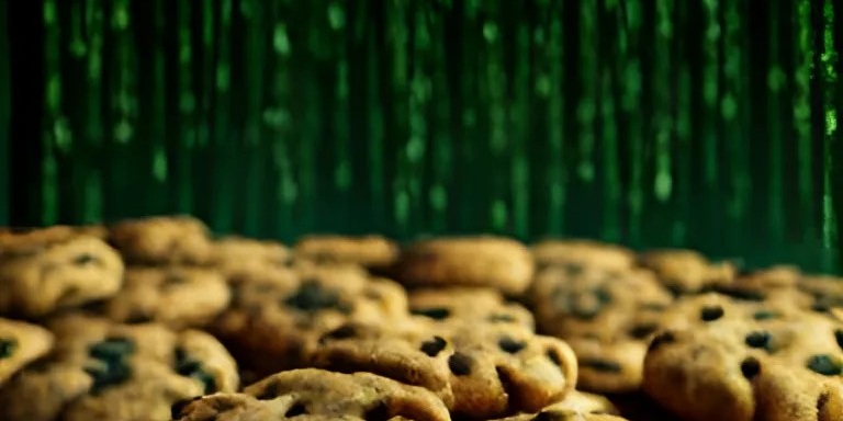Cookies in the style of The Matrix (768x384)